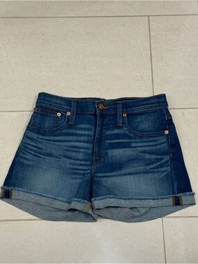 JCrew Women’s Dark Blue Denim Rolled-Hem Shorts